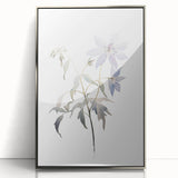 Minimalist Floral Wall Art - Soft Watercolor Flowers in Pale Blue Tones