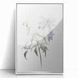 Minimalist Floral Wall Art - Soft Watercolor Flowers in Pale Blue Tones