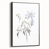 Minimalist Floral Wall Art - Soft Watercolor Flowers in Pale Blue Tones