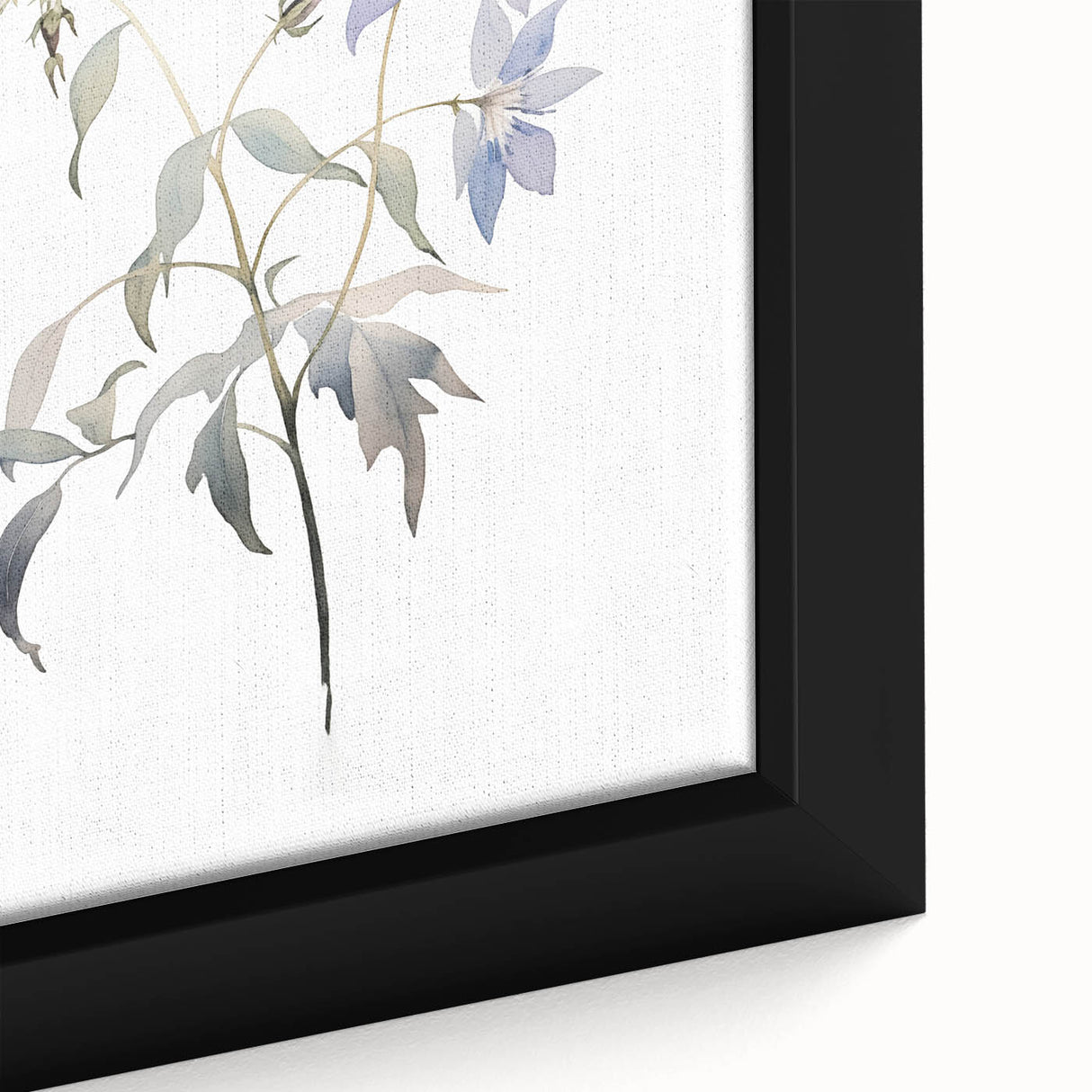 Minimalist Floral Wall Art - Soft Watercolor Flowers in Pale Blue Tones