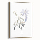 Minimalist Floral Wall Art - Soft Watercolor Flowers in Pale Blue Tones