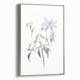 Minimalist Floral Wall Art - Soft Watercolor Flowers in Pale Blue Tones