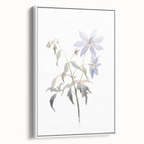 Minimalist Floral Wall Art - Soft Watercolor Flowers in Pale Blue Tones