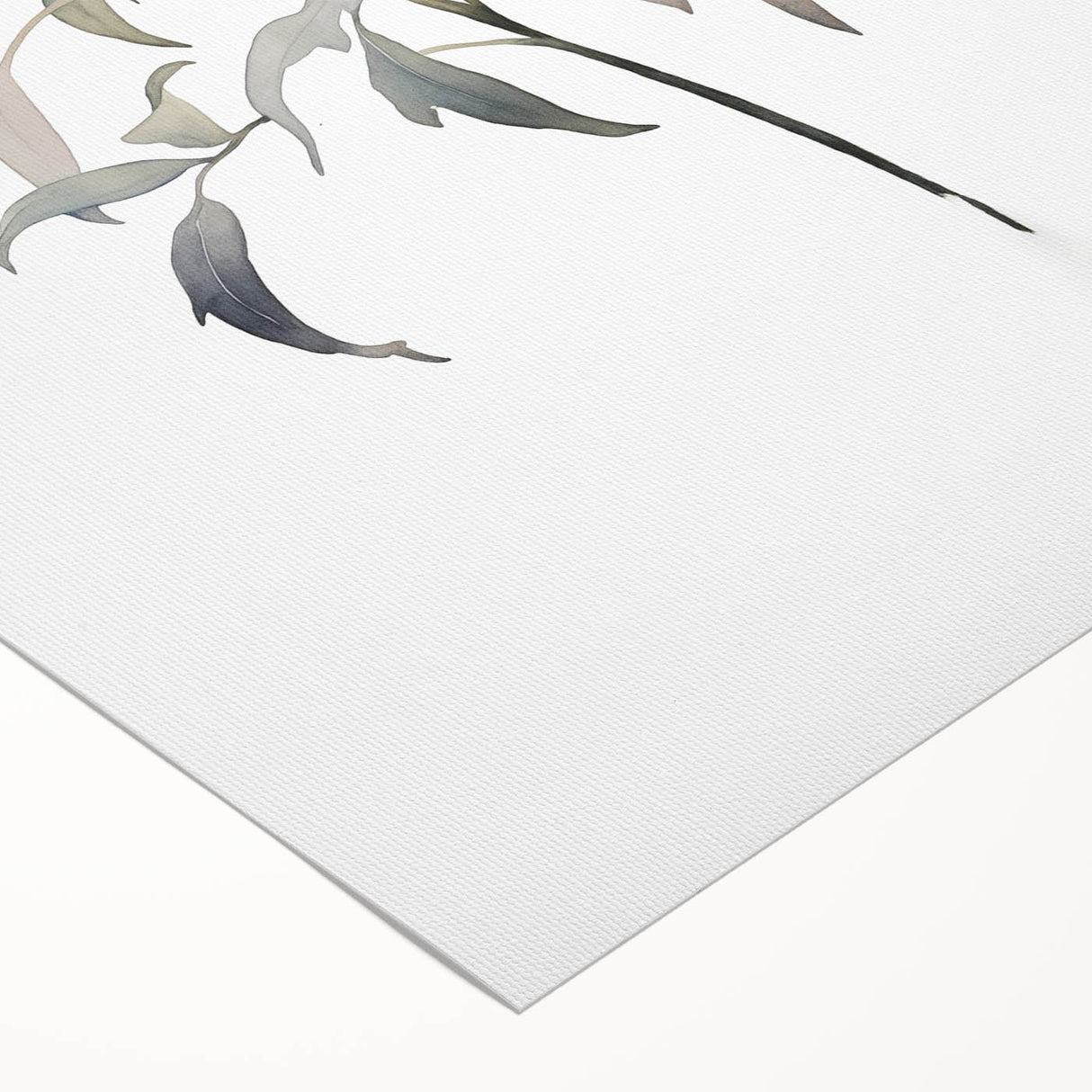 Minimalist Floral Wall Art - Soft Watercolor Flowers in Pale Blue Tones