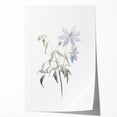 Minimalist Floral Wall Art - Soft Watercolor Flowers in Pale Blue Tones