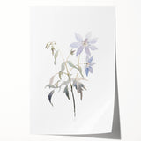 Minimalist Floral Wall Art - Soft Watercolor Flowers in Pale Blue Tones