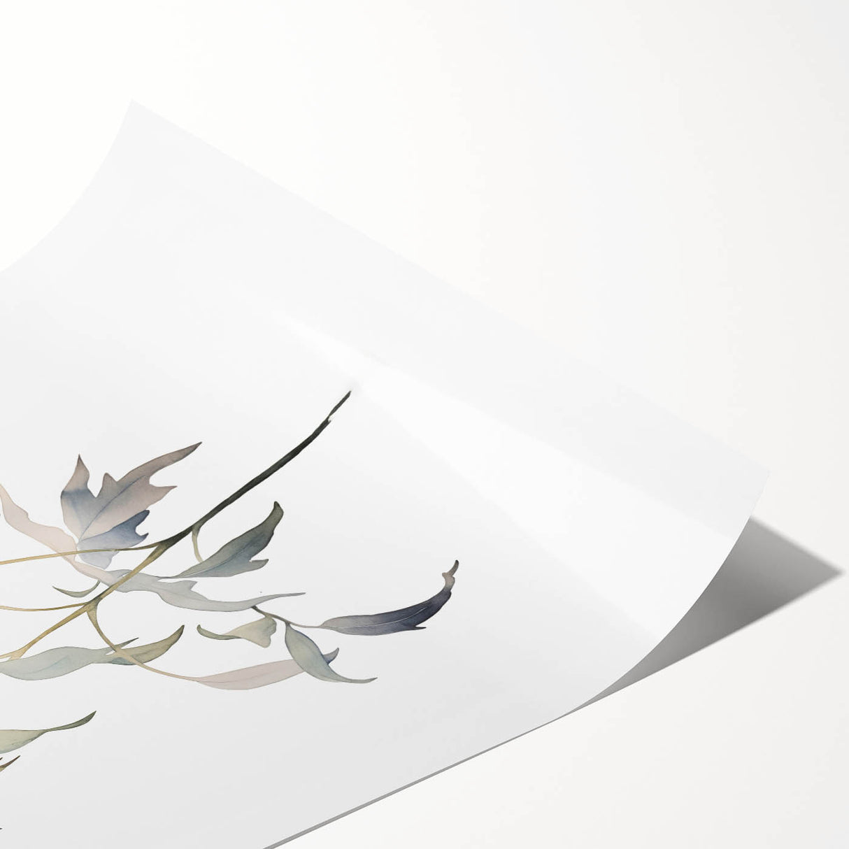 Minimalist Floral Wall Art - Soft Watercolor Flowers in Pale Blue Tones