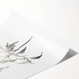 Minimalist Floral Wall Art - Soft Watercolor Flowers in Pale Blue Tones