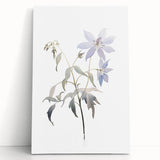 Minimalist Floral Wall Art - Soft Watercolor Flowers in Pale Blue Tones