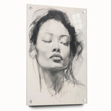Minimalist Wall Art – Modern Abstract Female Portrait for Elegant Decor