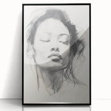 Minimalist Wall Art – Modern Abstract Female Portrait for Elegant Decor