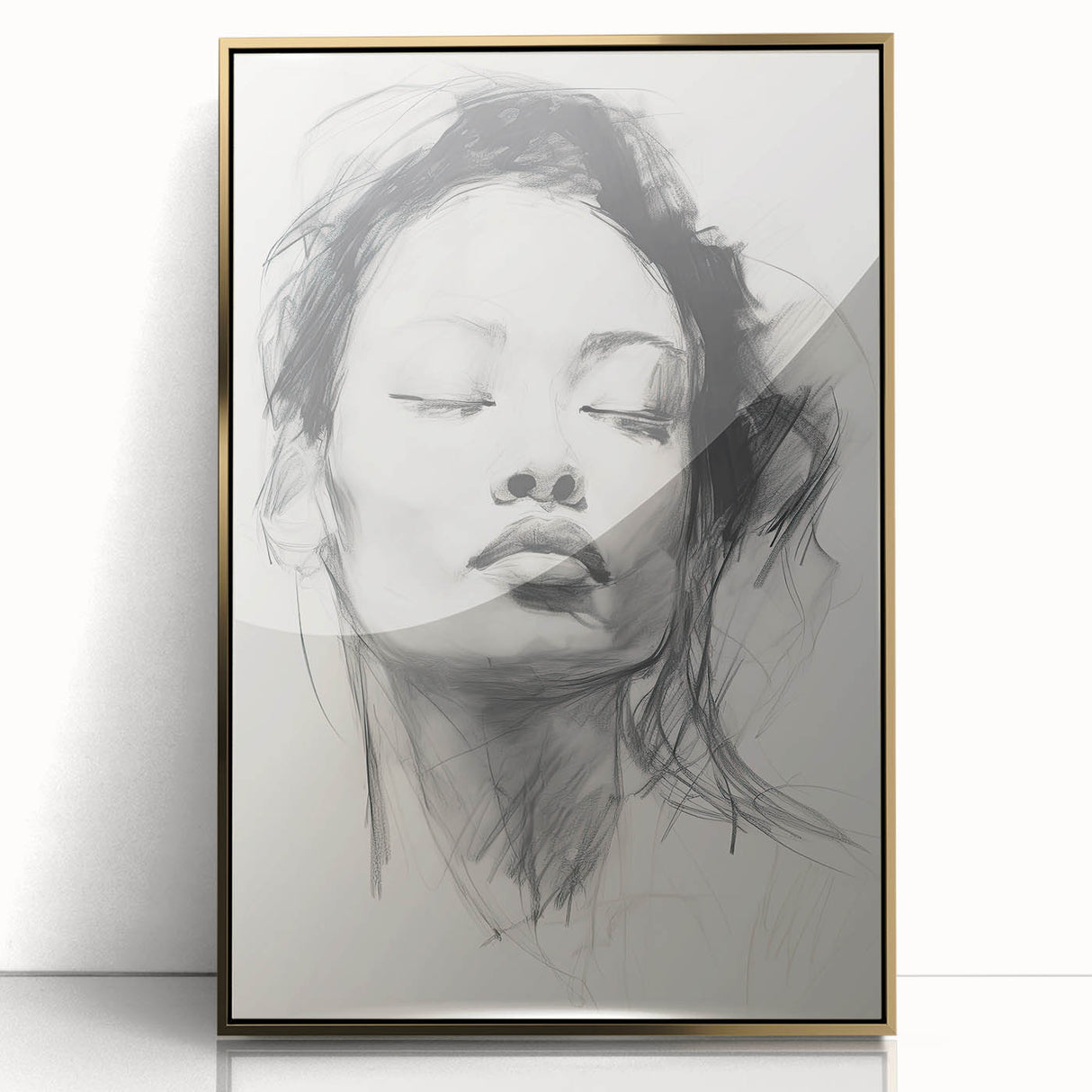 Minimalist Wall Art – Modern Abstract Female Portrait for Elegant Decor
