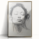 Minimalist Wall Art – Modern Abstract Female Portrait for Elegant Decor