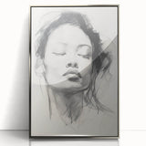 Minimalist Wall Art – Modern Abstract Female Portrait for Elegant Decor