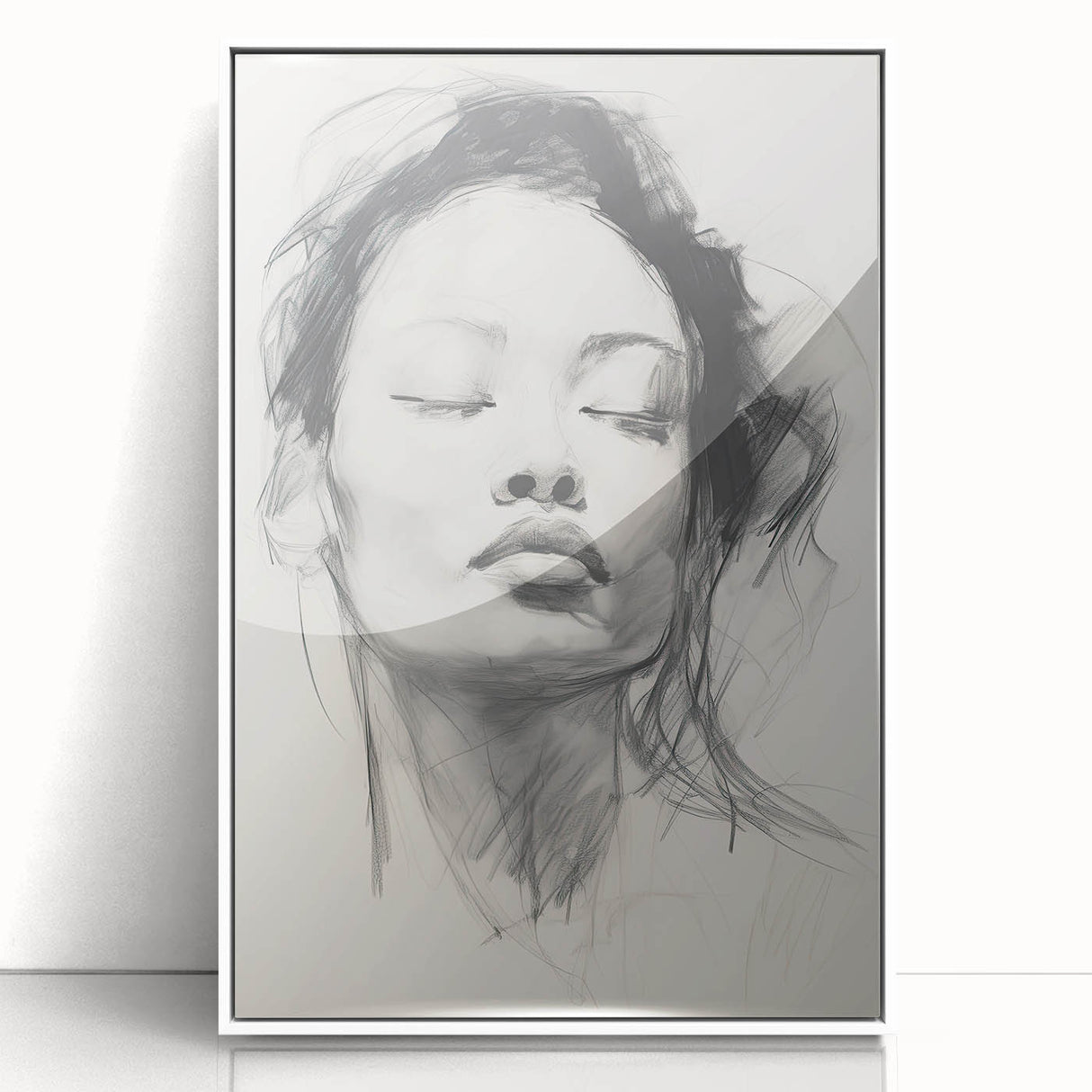Minimalist Wall Art – Modern Abstract Female Portrait for Elegant Decor
