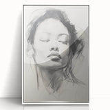 Minimalist Wall Art – Modern Abstract Female Portrait for Elegant Decor