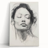 Minimalist Wall Art – Modern Abstract Female Portrait for Elegant Decor