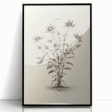Minimalist Wall Art – Botanical Wildflower Sketch for Simple Home Decor
