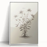 Minimalist Wall Art – Botanical Wildflower Sketch for Simple Home Decor
