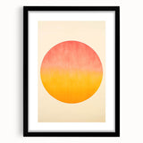Minimalist Wall Art – Abstract Circle in Sunset Hues for Modern Decor