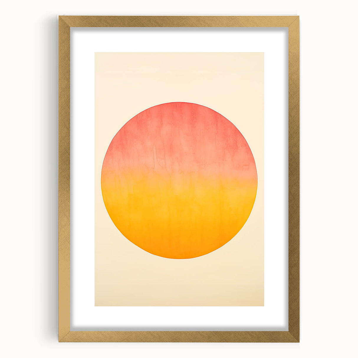 Minimalist Wall Art – Abstract Circle in Sunset Hues for Modern Decor