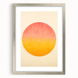 Minimalist Wall Art – Abstract Circle in Sunset Hues for Modern Decor