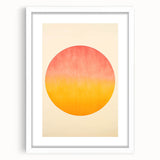 Minimalist Wall Art – Abstract Circle in Sunset Hues for Modern Decor