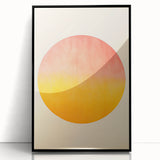 Minimalist Wall Art – Abstract Circle in Sunset Hues for Modern Decor