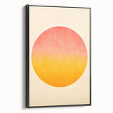 Minimalist Wall Art – Abstract Circle in Sunset Hues for Modern Decor