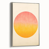 Minimalist Wall Art – Abstract Circle in Sunset Hues for Modern Decor