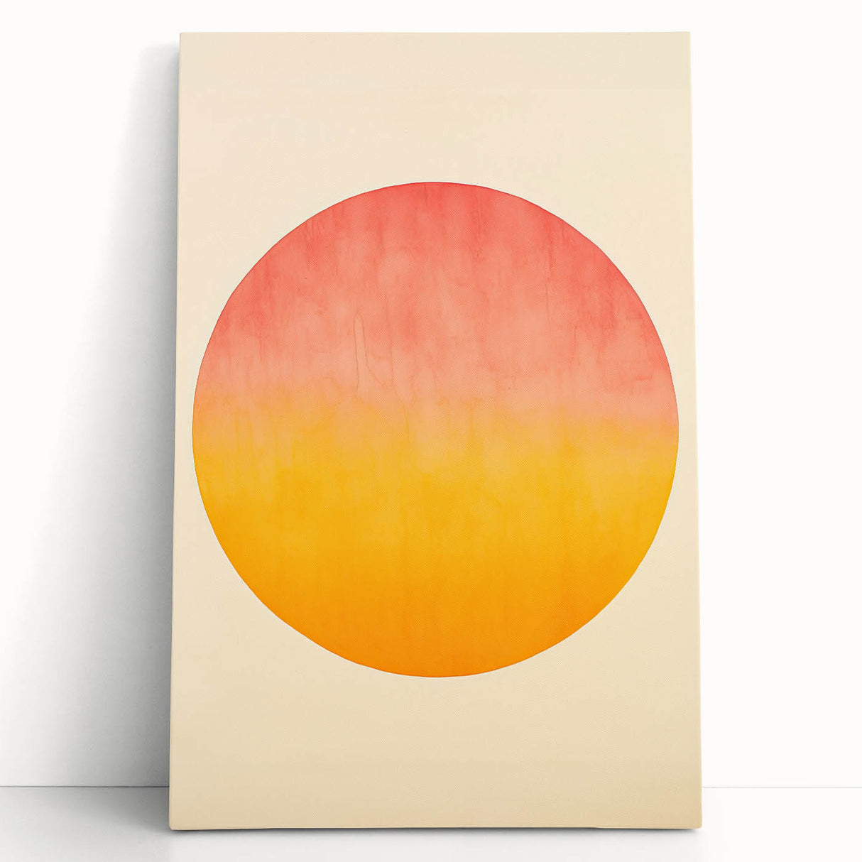 Minimalist Wall Art – Abstract Circle in Sunset Hues for Modern Decor