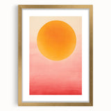 Minimalist Wall Art – Bold Sunset Circle in Pink and Orange Tones for Decor
