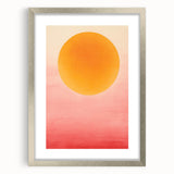 Minimalist Wall Art – Bold Sunset Circle in Pink and Orange Tones for Decor