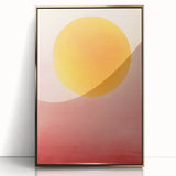 Minimalist Wall Art – Bold Sunset Circle in Pink and Orange Tones for Decor