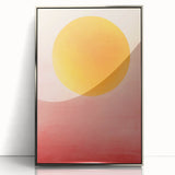 Minimalist Wall Art – Bold Sunset Circle in Pink and Orange Tones for Decor