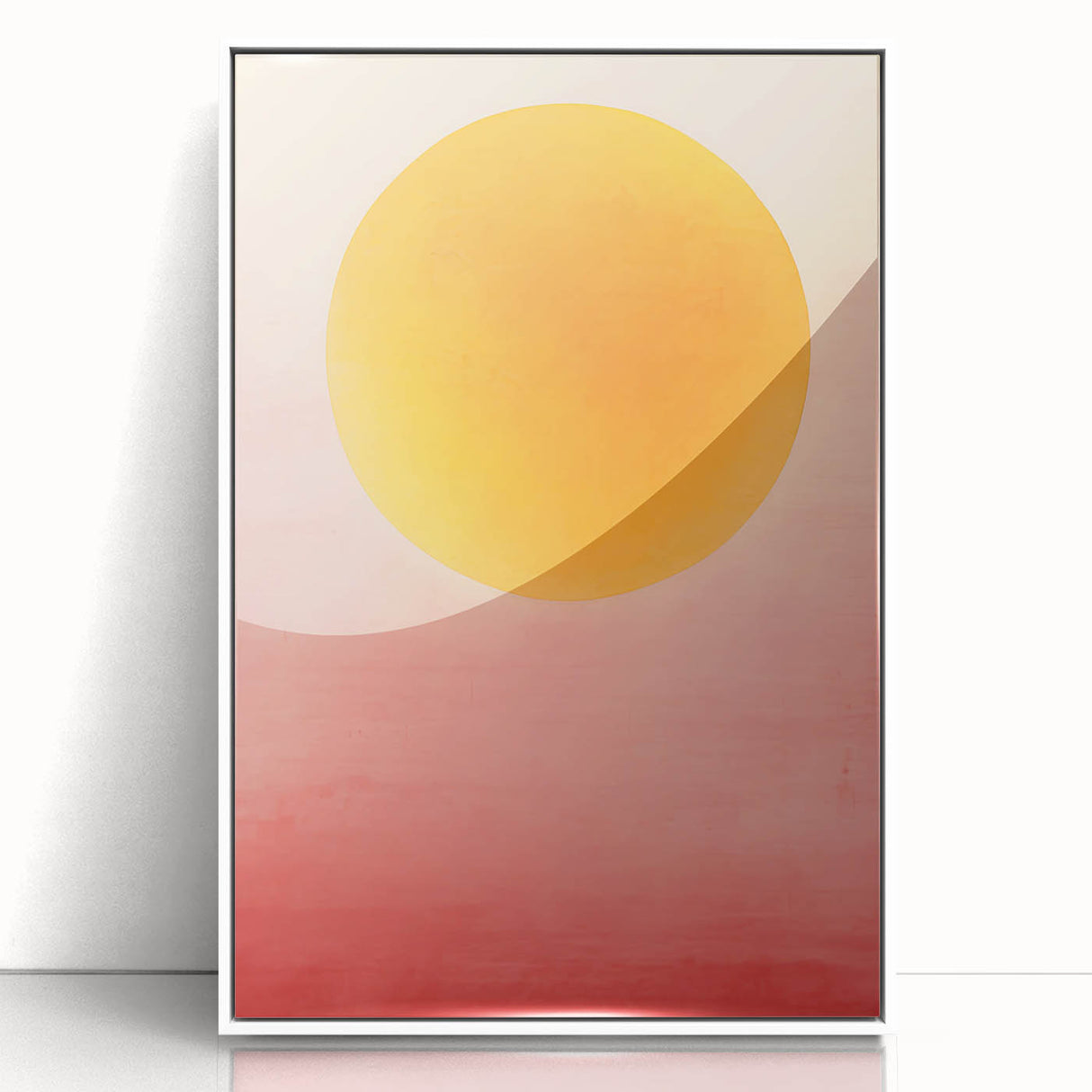 Minimalist Wall Art – Bold Sunset Circle in Pink and Orange Tones for Decor