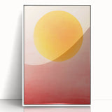Minimalist Wall Art – Bold Sunset Circle in Pink and Orange Tones for Decor