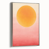 Minimalist Wall Art – Bold Sunset Circle in Pink and Orange Tones for Decor