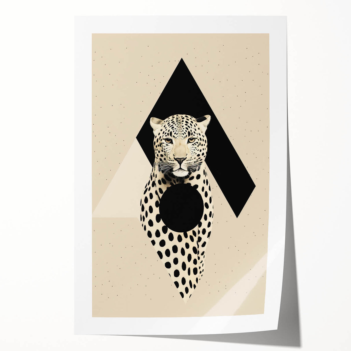 Abstract Minimalist Art: Modern Leopard Geometric Minimalist Wall Art Print