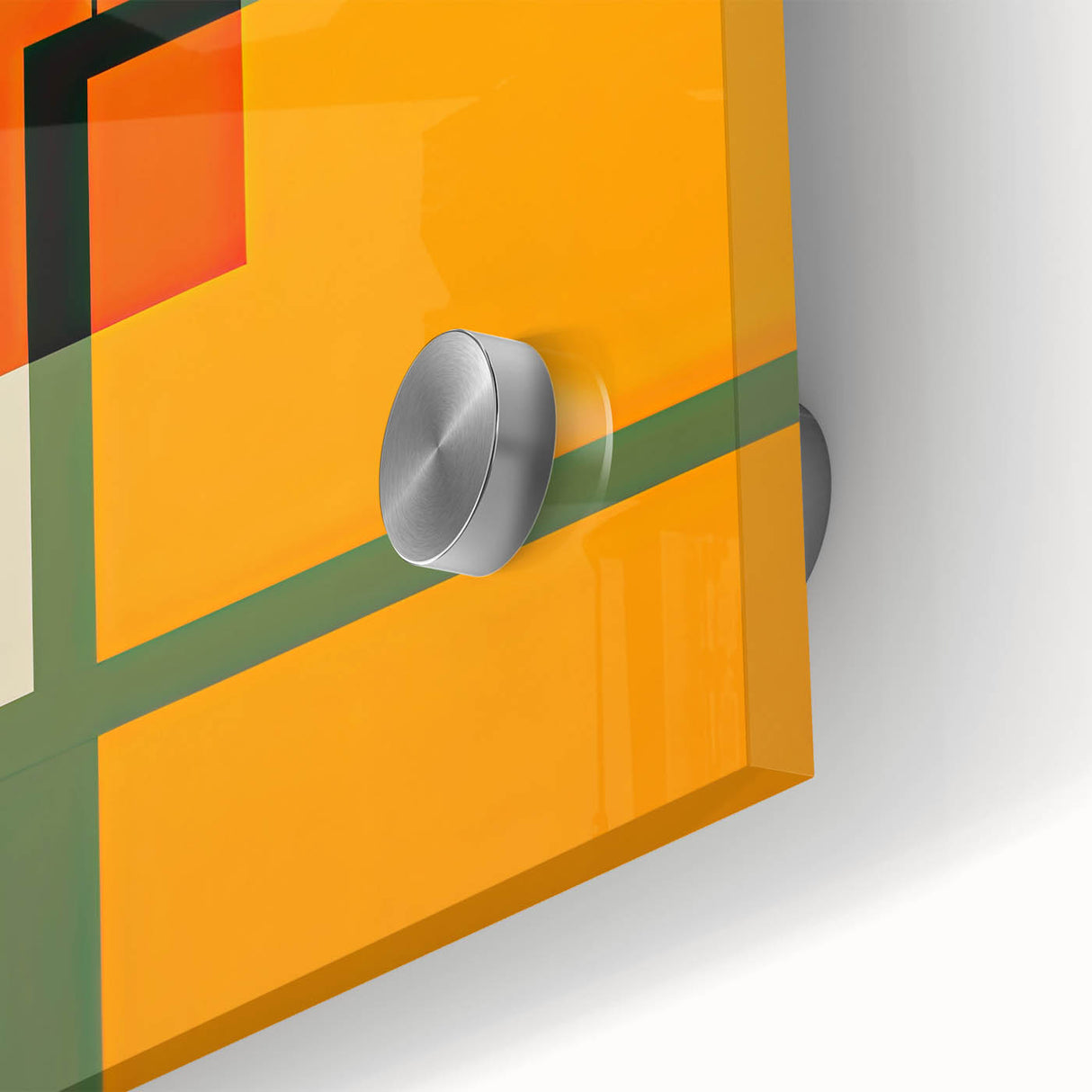 Modern Minimalist Art: Geometric Abstract Minimalist Wall Art in Green and Orange