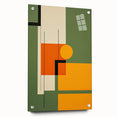 Modern Minimalist Art: Geometric Abstract Minimalist Wall Art in Green and Orange