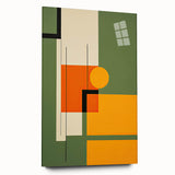 Modern Minimalist Art: Geometric Abstract Minimalist Wall Art in Green and Orange