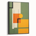 Modern Minimalist Art: Geometric Abstract Minimalist Wall Art in Green and Orange
