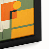 Modern Minimalist Art: Geometric Abstract Minimalist Wall Art in Green and Orange