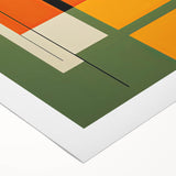 Modern Minimalist Art: Geometric Abstract Minimalist Wall Art in Green and Orange