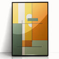 Abstract Minimalist Wall Art: Bold Geometric Design in Green and Orange