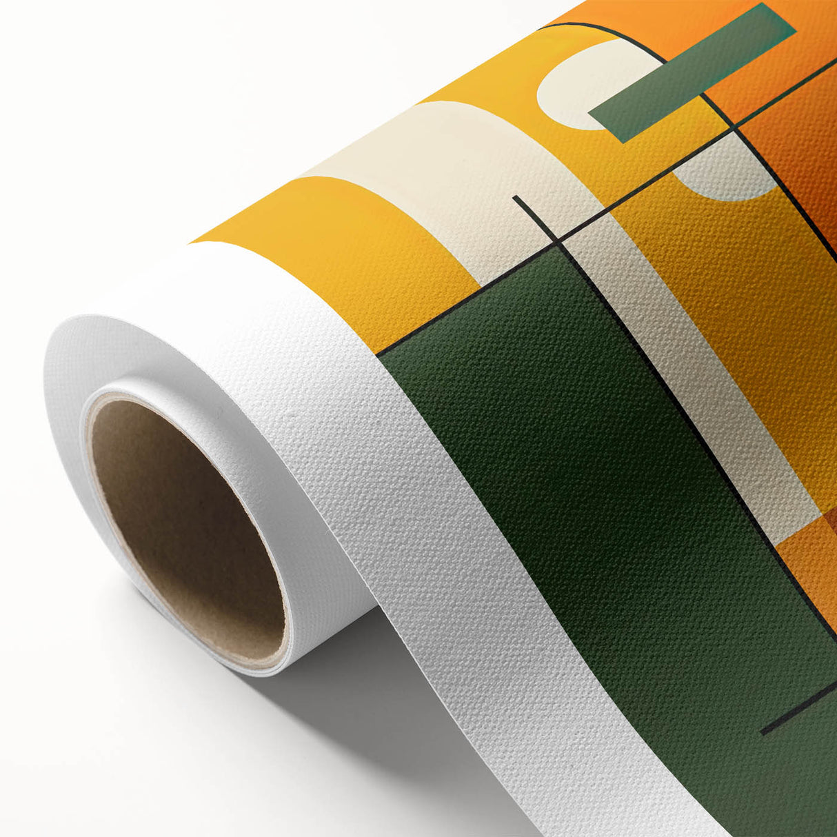 Abstract Minimalist Wall Art: Bold Geometric Design in Green and Orange