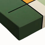Abstract Minimalist Wall Art: Bold Geometric Design in Green and Orange