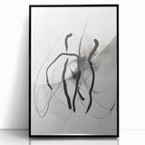 Abstract Minimalist Wall Art: Modern Black and White Line Art Print
