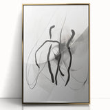 Abstract Minimalist Wall Art: Modern Black and White Line Art Print